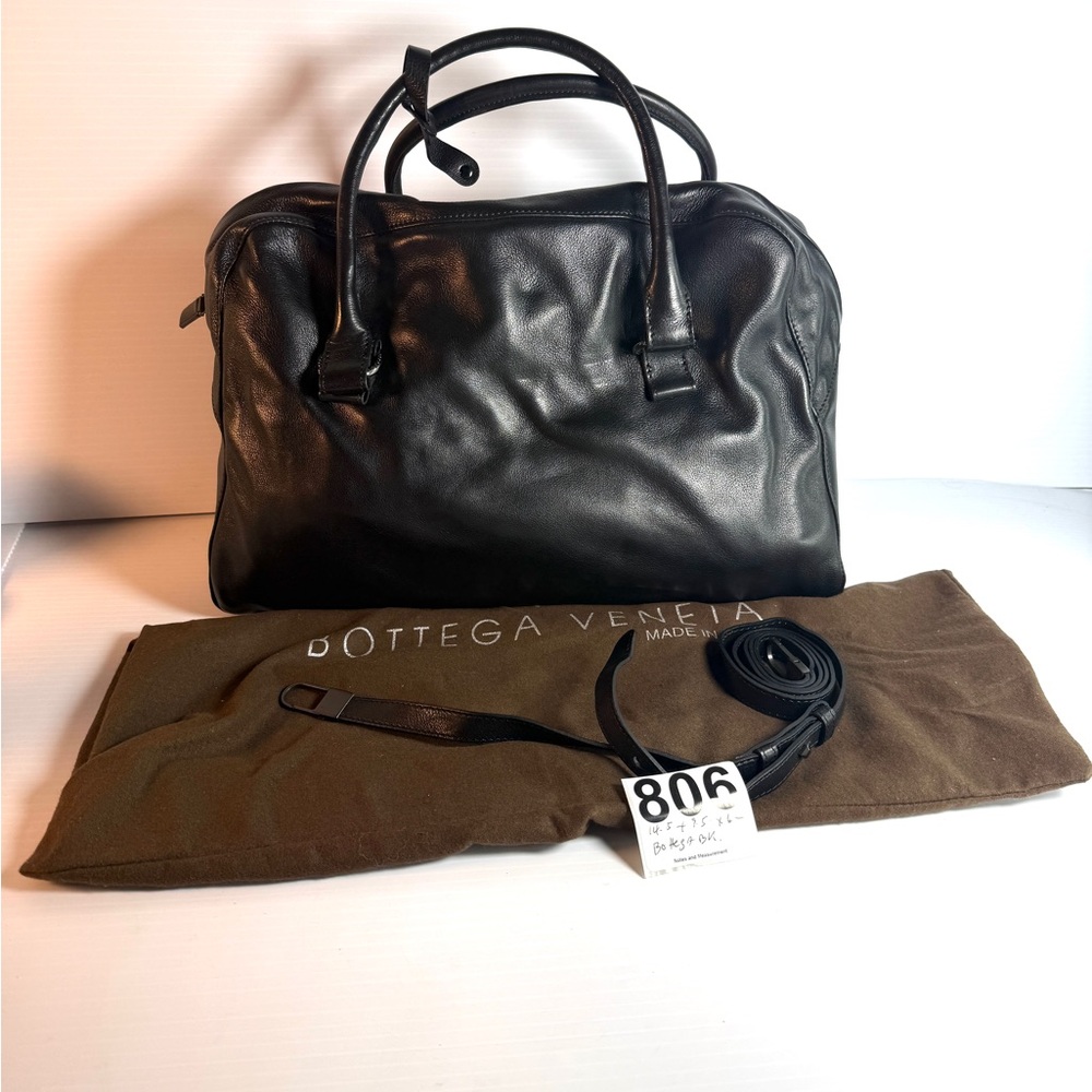 Bottega Veneta Black Leather Satchel. Briefcase. Crossbody . - Picture 11 of 11